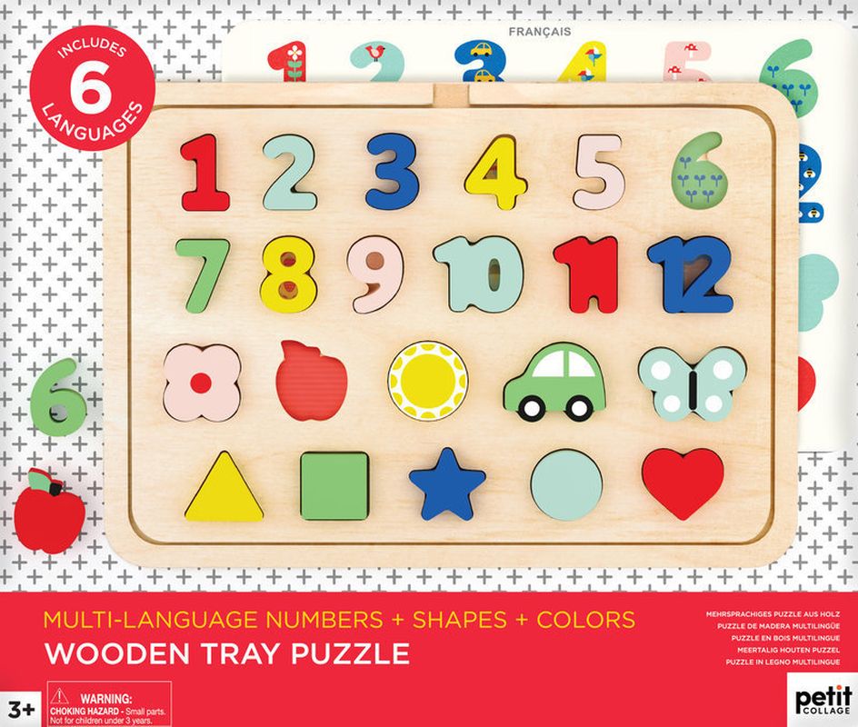 Wood Tray Puzzle Numbers Shapes Colors Lake And Laurel Company