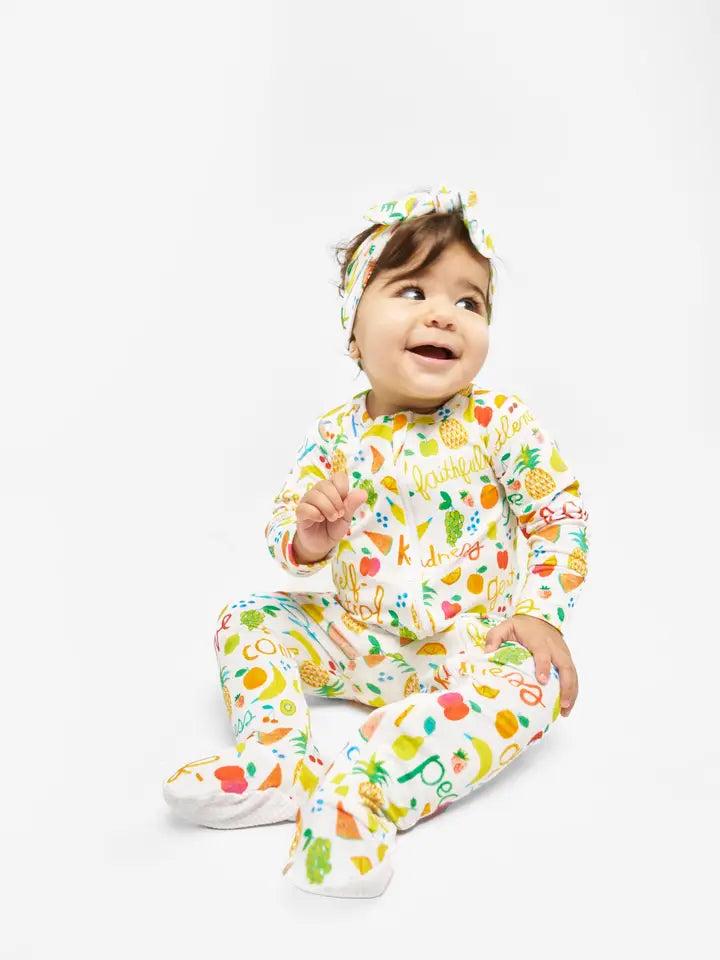 Fruit of the Spirit Pj Footed Onesie Bamboo