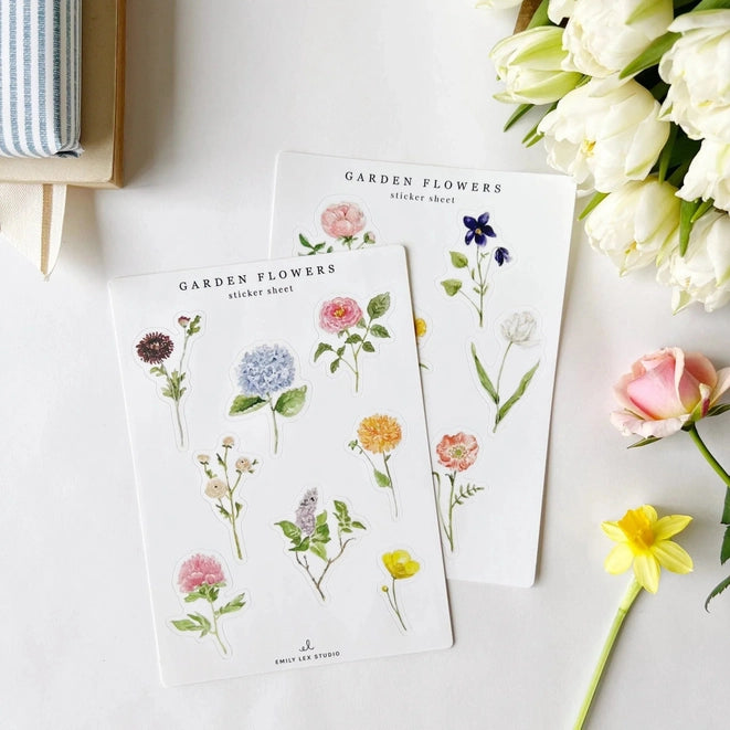 Garden Flowers Sticker Sheets by Emily Lex