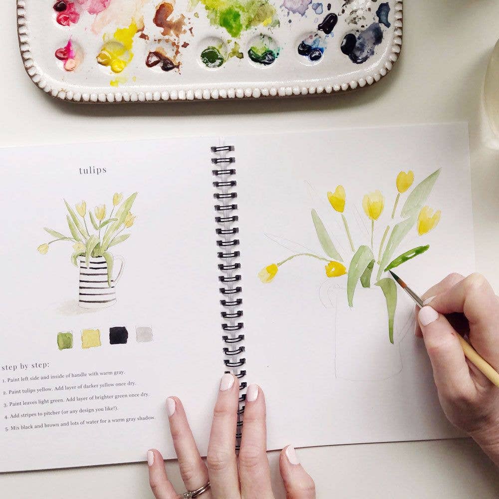 Flowers Watercolor Workbook by Emily Lex