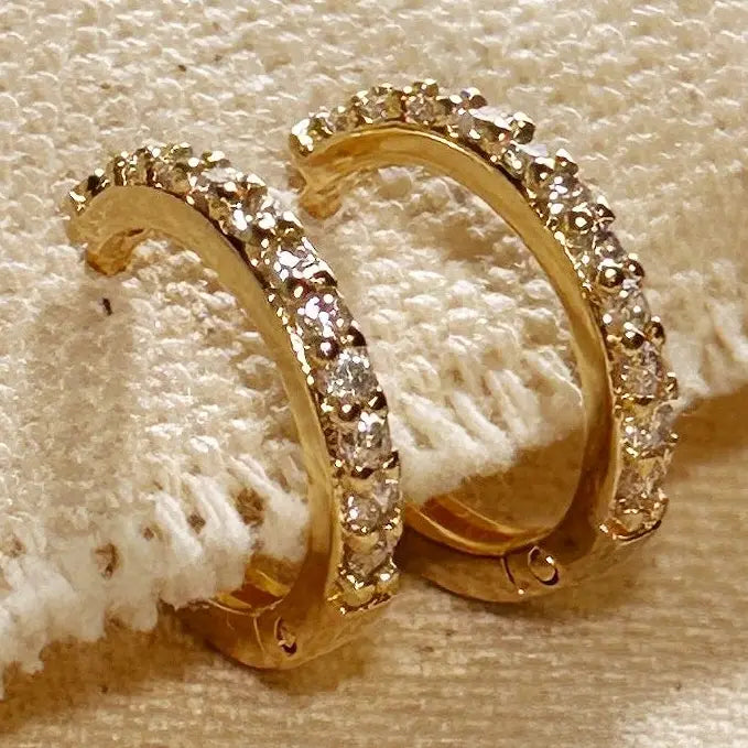 15mm Cz Hoop Earrings