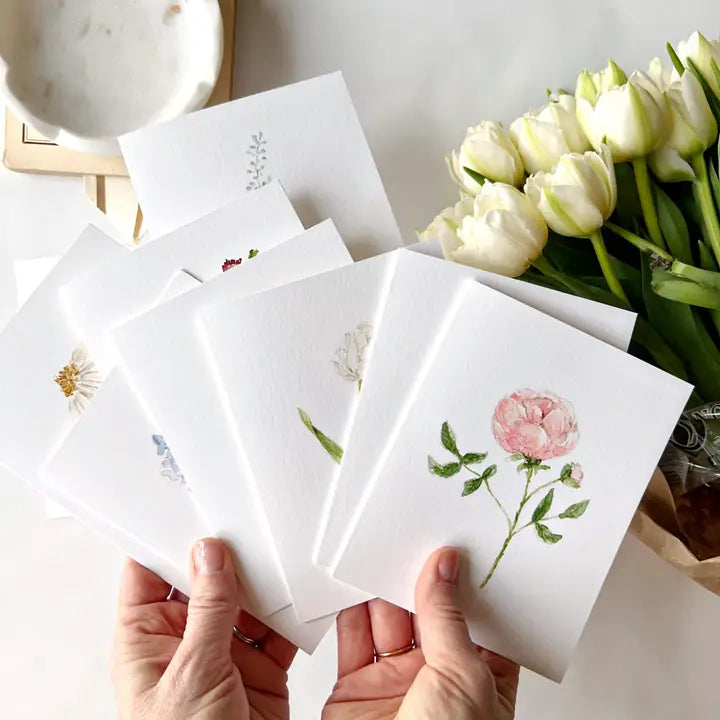 Assorted Garden Flowers Notecard Set from emily lex