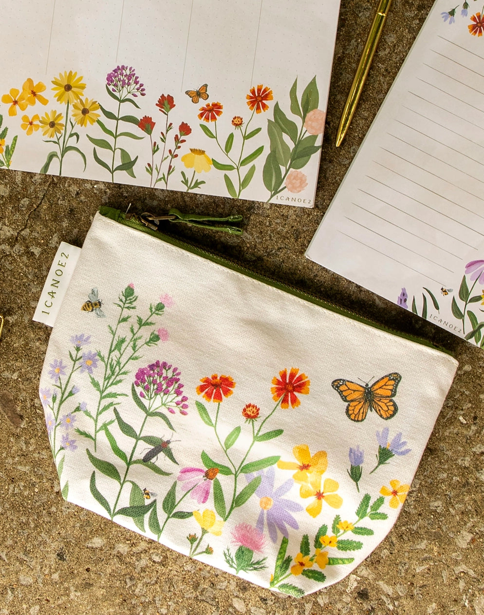 Wildflower Botanicals Canvas Pouch