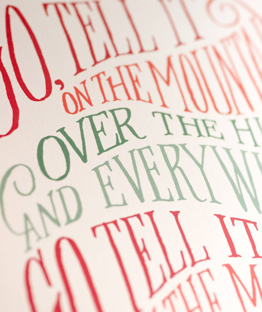 Go Tell It on the Mountain Hymn Art Print - 11x14 - Snow