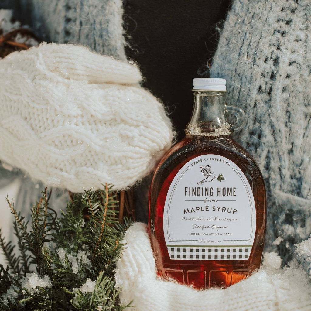 100% Pure Organic Maple Syrup - 12 oz Decorative Glass