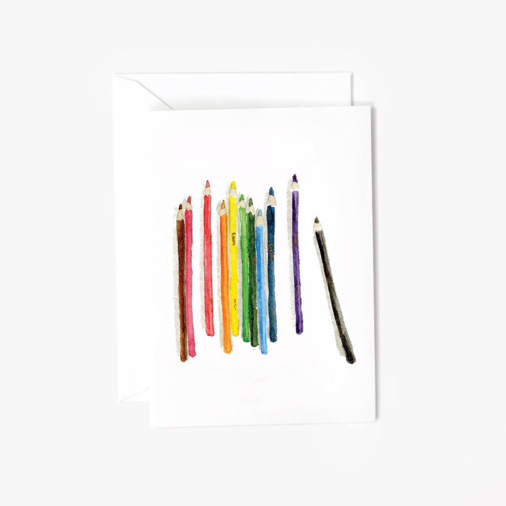 Colored Pencils Mini Notecard by emily lex