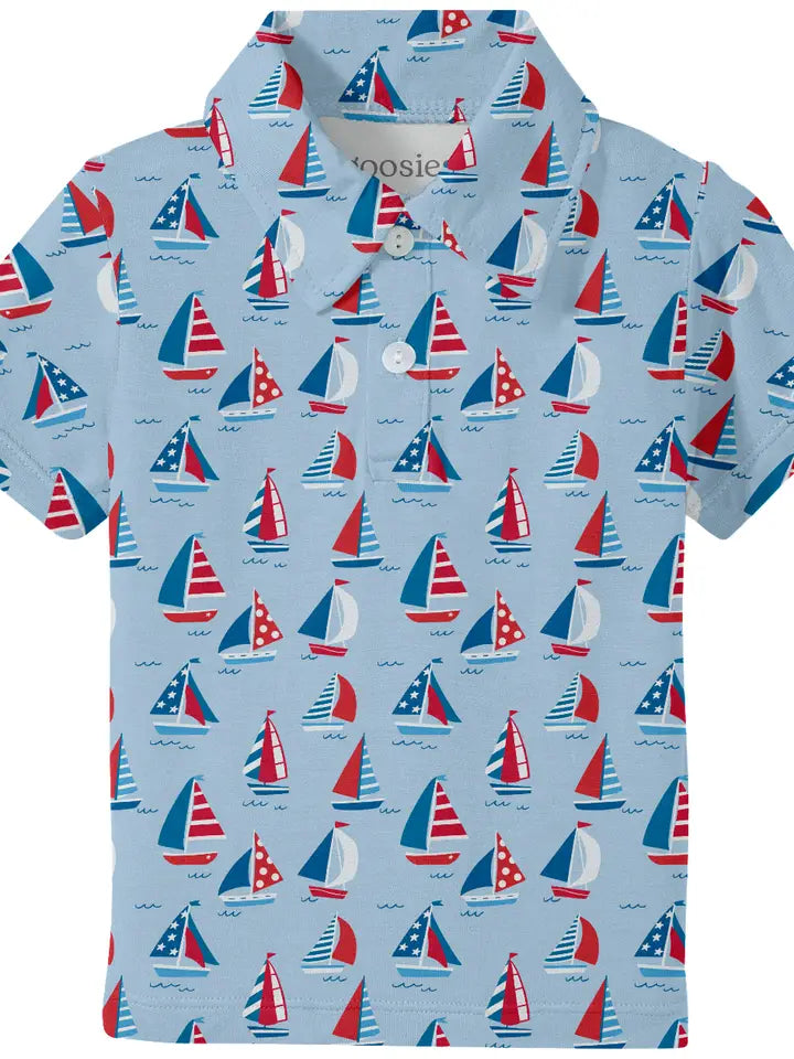 Short Sleeve Polo Shirt -Sail Away 5T