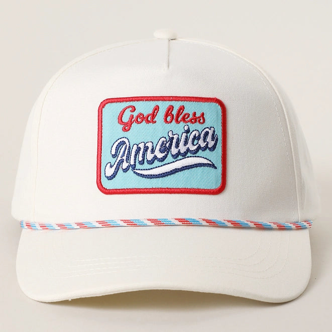God Bless America Embroidered Patch Trucker Hat