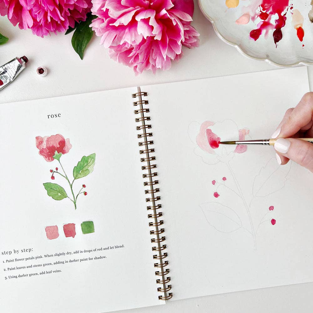 Flowers Watercolor Workbook by Emily Lex