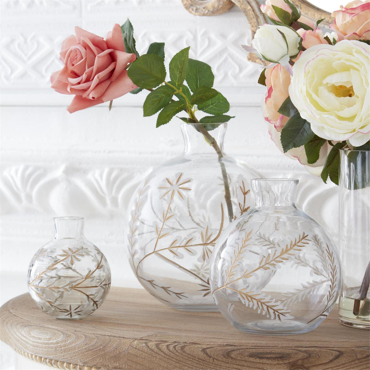 Coral Real Touch Duchess Rose Stem Floral