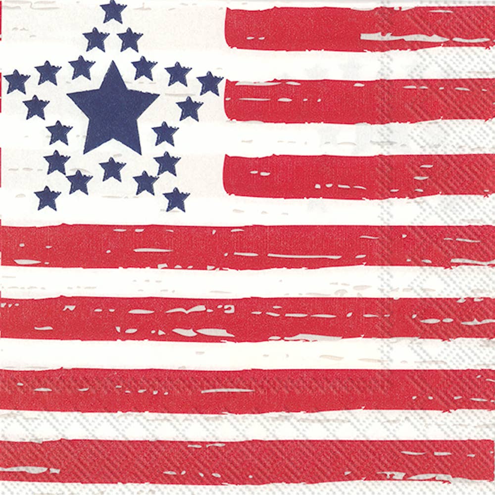 Paper Cocktail Napkins 20 ct Distressed Flag 4th of July