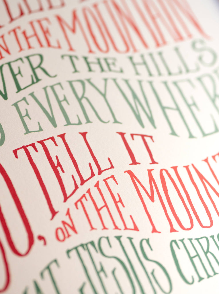 Go Tell It on the Mountain Hymn Art Print - 11x14 - Snow