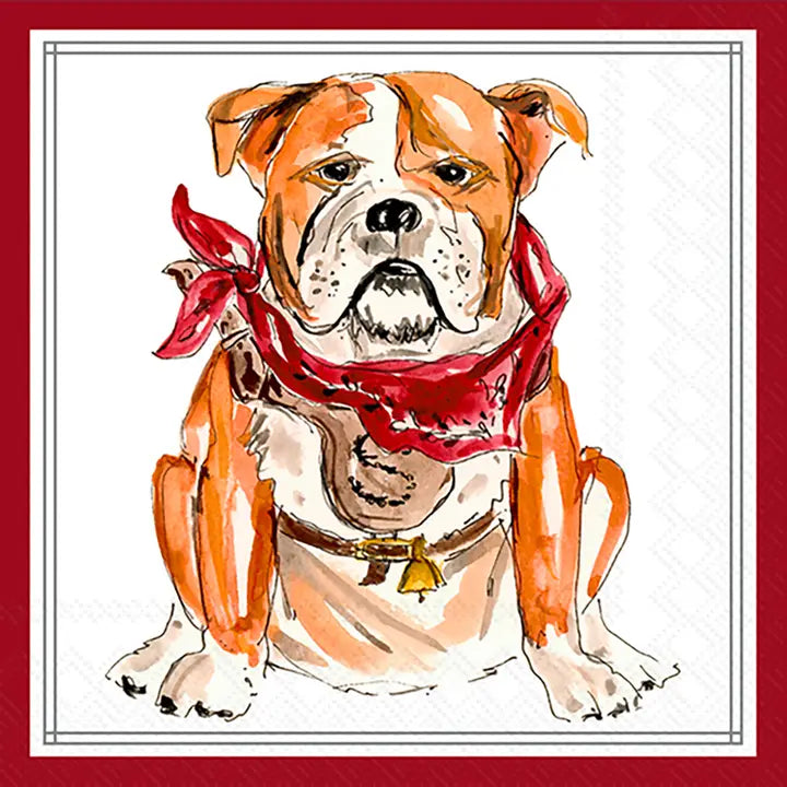 Paper Cocktail Napkins 20 Ct Maroon Bulldog Hometown Pride