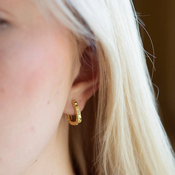 Gilded Earrings - Dot Hoops from Lenny & Eva