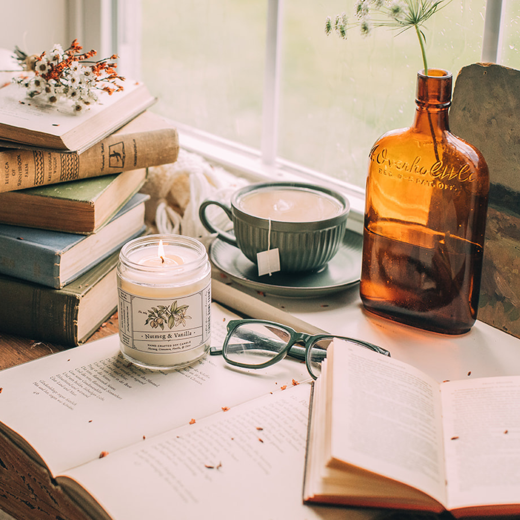 Soy Candle, Nutmeg & Vanilla, Warm Fall Scent: Small Jar