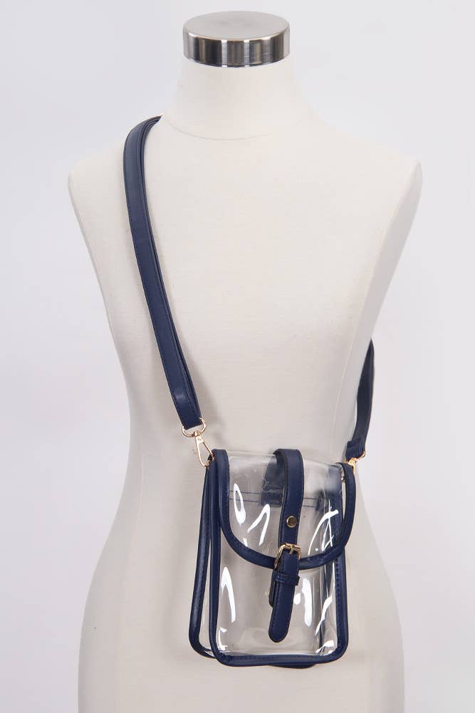 Clear Cross Body Stadium Concert Transparent Handbag: Red