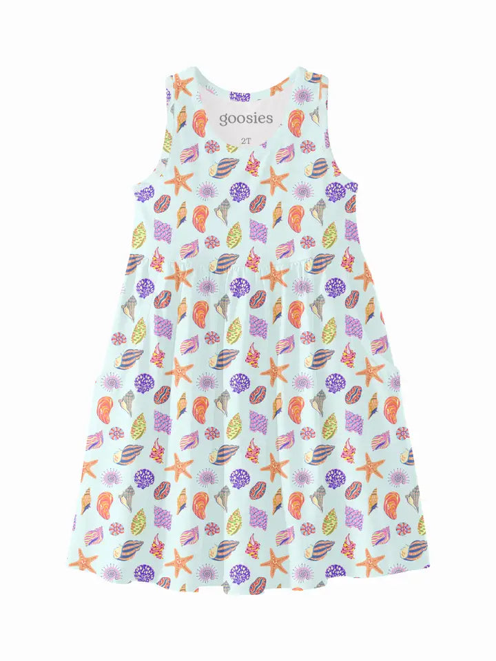 Beach Seashells - Sleeveless Pocket Dress (2T)