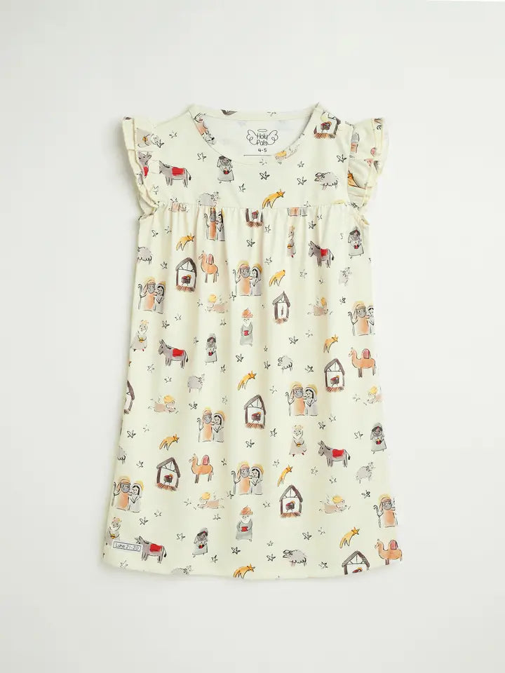 Away in A Manger Pj Girls Nightgown Polyester
