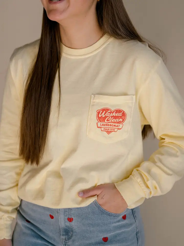 Washed Clean Long Sleeve | Christian Tee