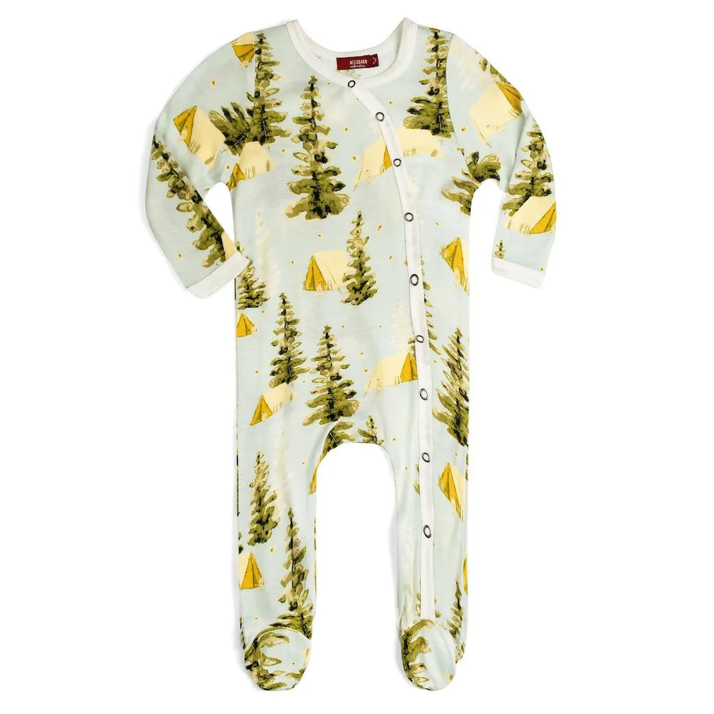 Camping Bamboo Footed Romper