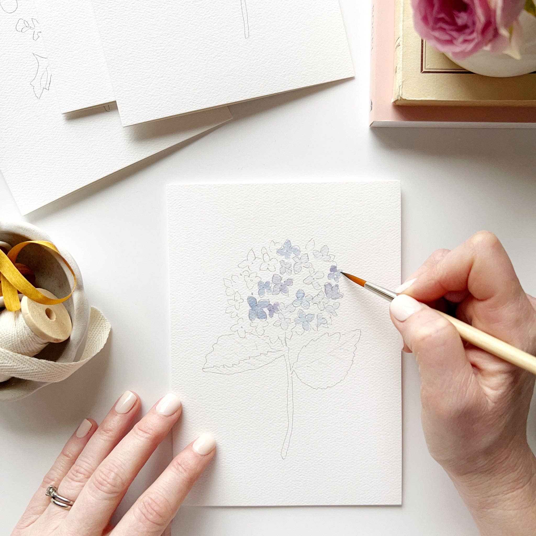 Garden Flowers Paintable Notecards by Emily Lex