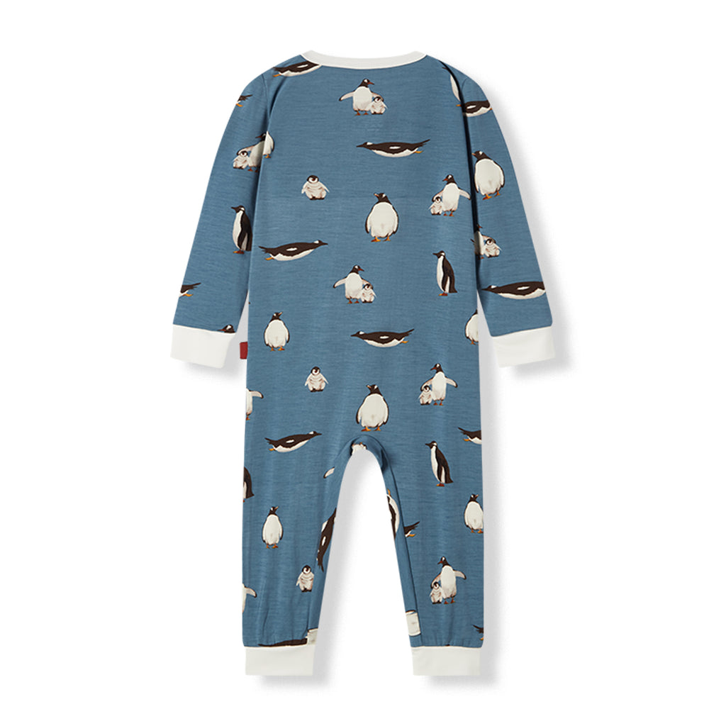 Penguin Luxe Stretch Zipper Pajama, Milkbarn