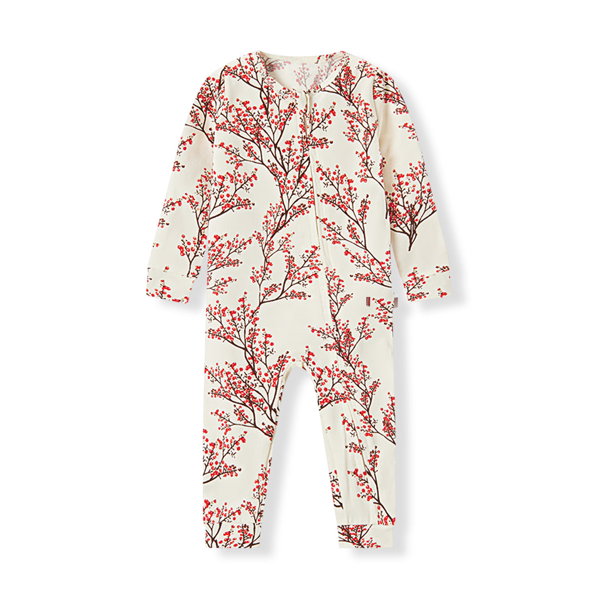 Winterberry Cotton Stretch Zipper Pajama, Milkbarn