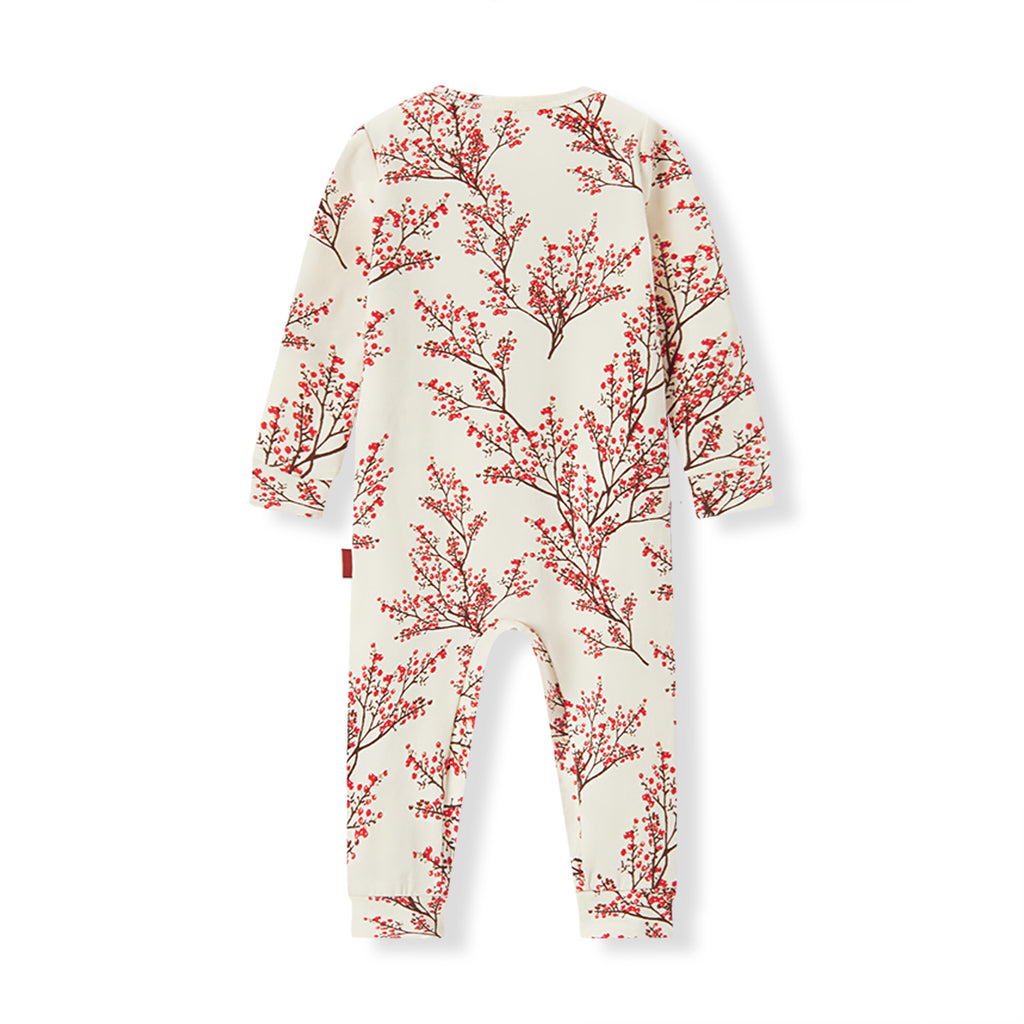 Winterberry Cotton Stretch Zipper Pajama, Milkbarn