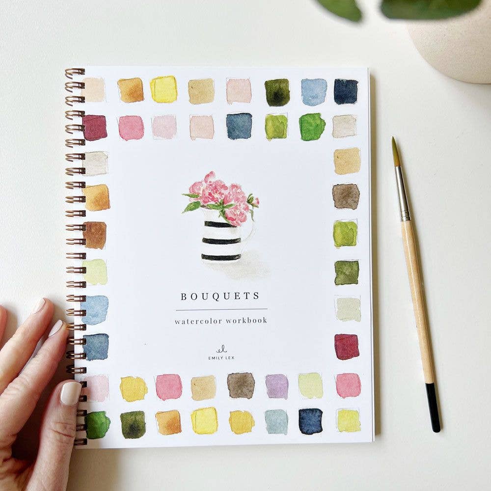 Bouquets Watercolor Workbook by emily lex