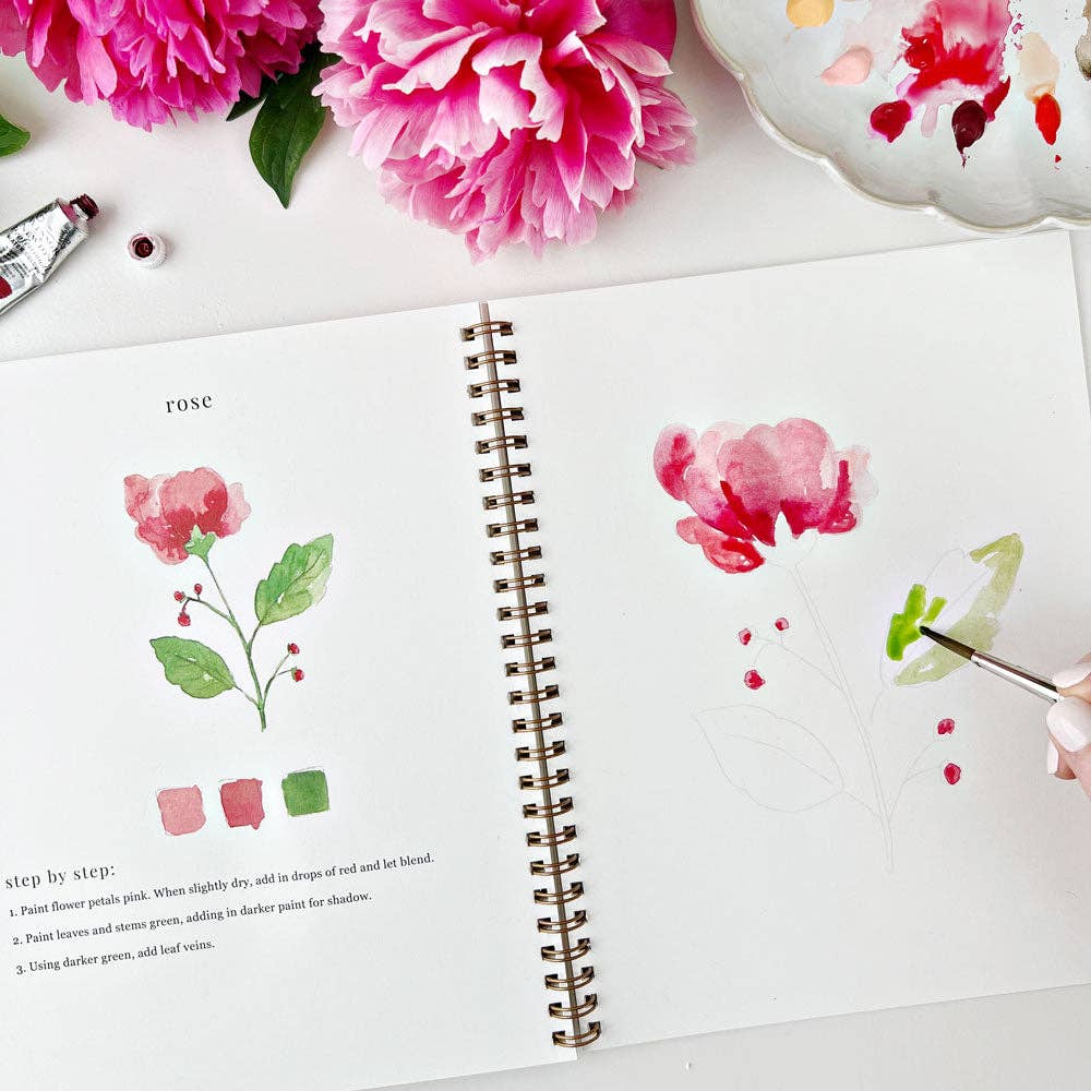 Flowers Watercolor Workbook by Emily Lex