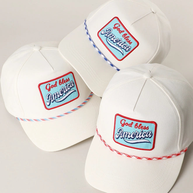 God Bless America Embroidered Patch Trucker Hat