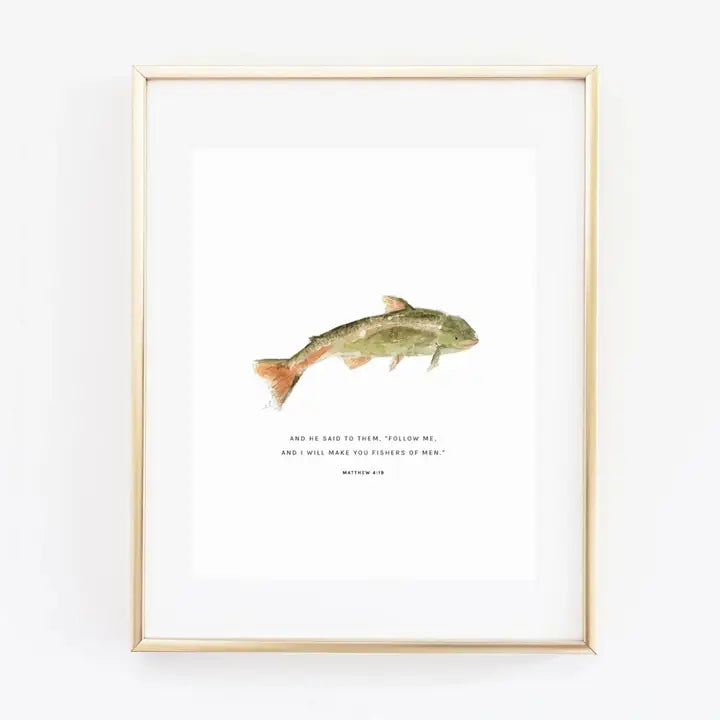 Matthew 4:19 Fish Scripture Print