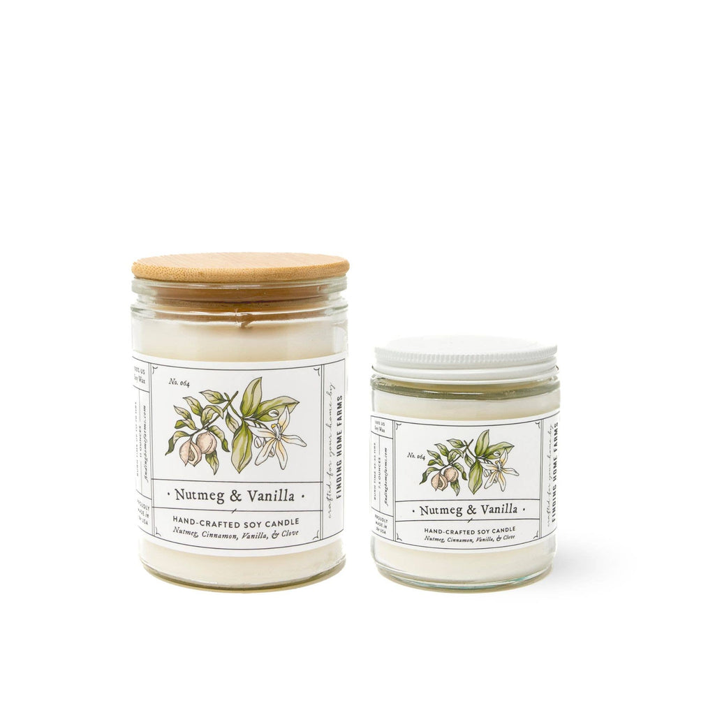 Soy Candle, Nutmeg & Vanilla, Warm Fall Scent: Small Jar