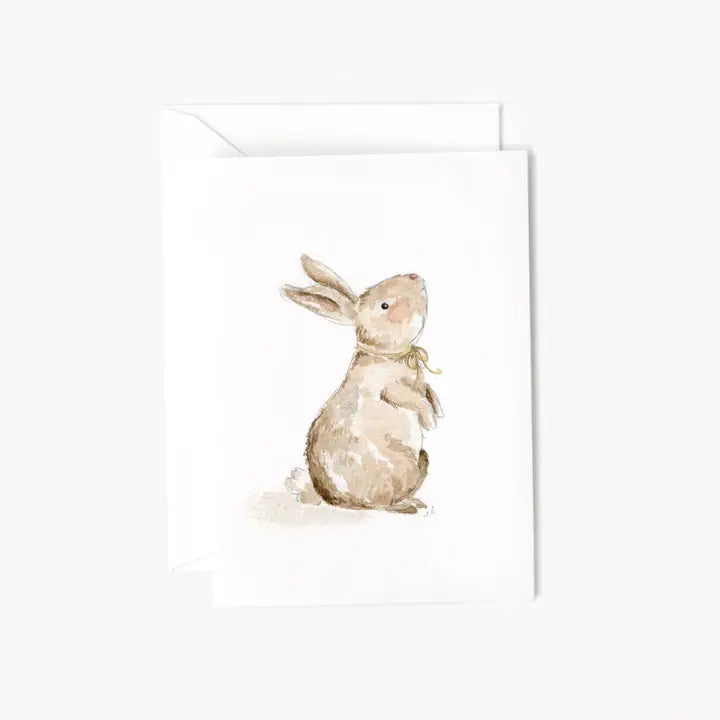 Bunny with Bow mini notecard