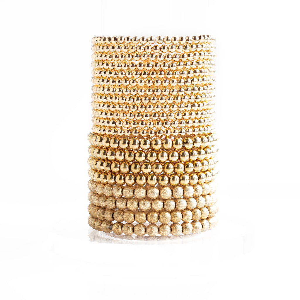 Layering Bracelets-6mm Gold Stacking Bracelets-Smooth