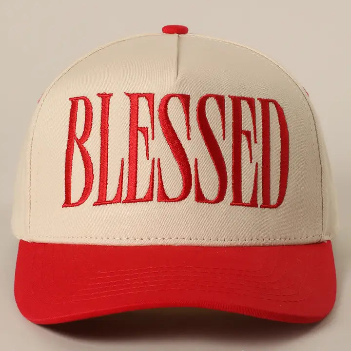Blessed Lettering Embroidery Baseball Cap