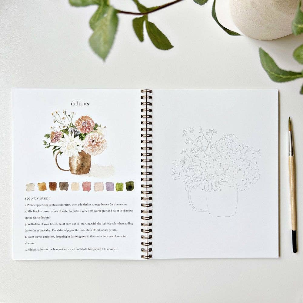 Bouquets Watercolor Workbook by emily lex