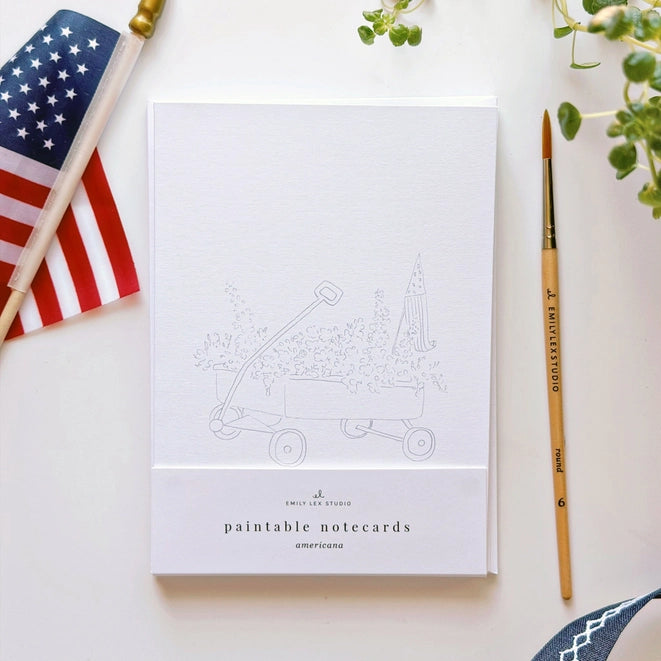 Americana Paintable Watercolor Notecard Set