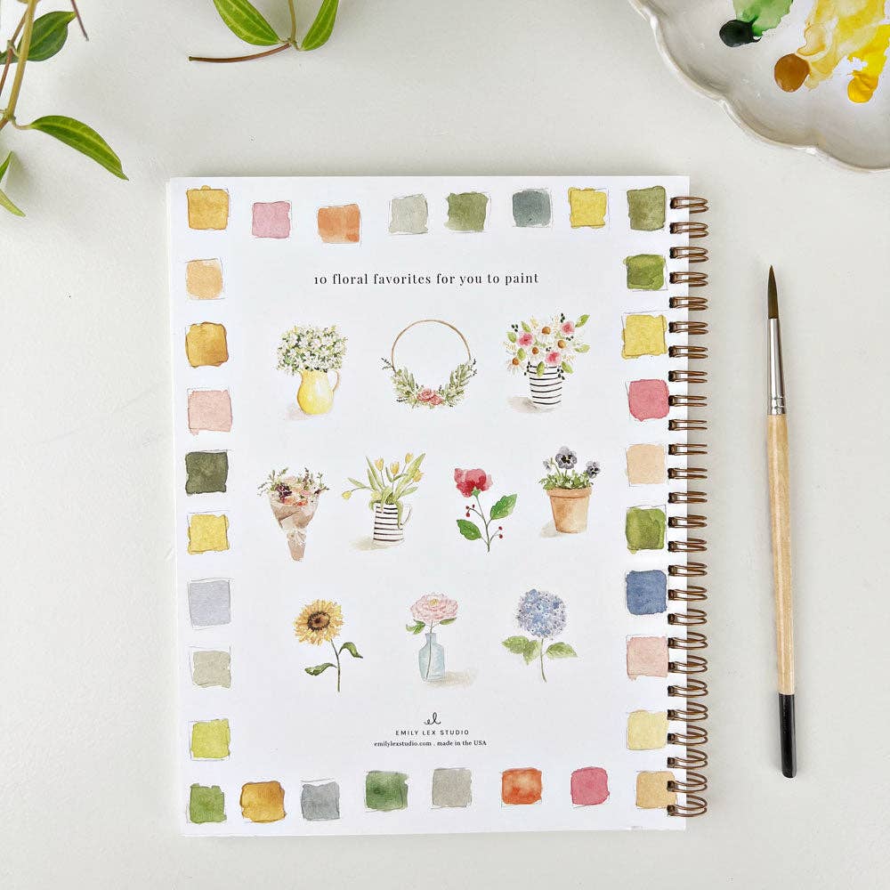 Flowers Watercolor Workbook by Emily Lex