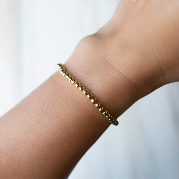 Gold Beaded Bracelets-3mm