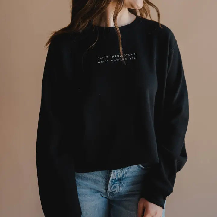 Can't Throw Stones Pullover - Black Pullover