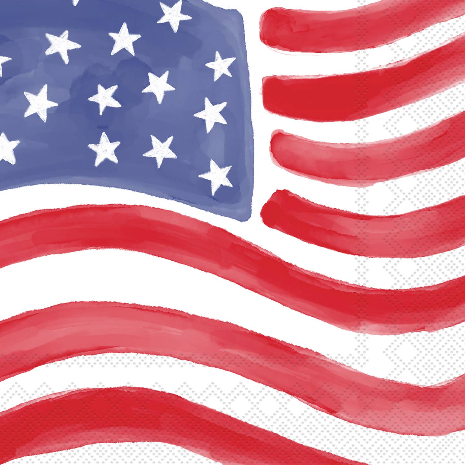 Paper Cocktail Napkins 20 Ct Stars & Stripes Stamp