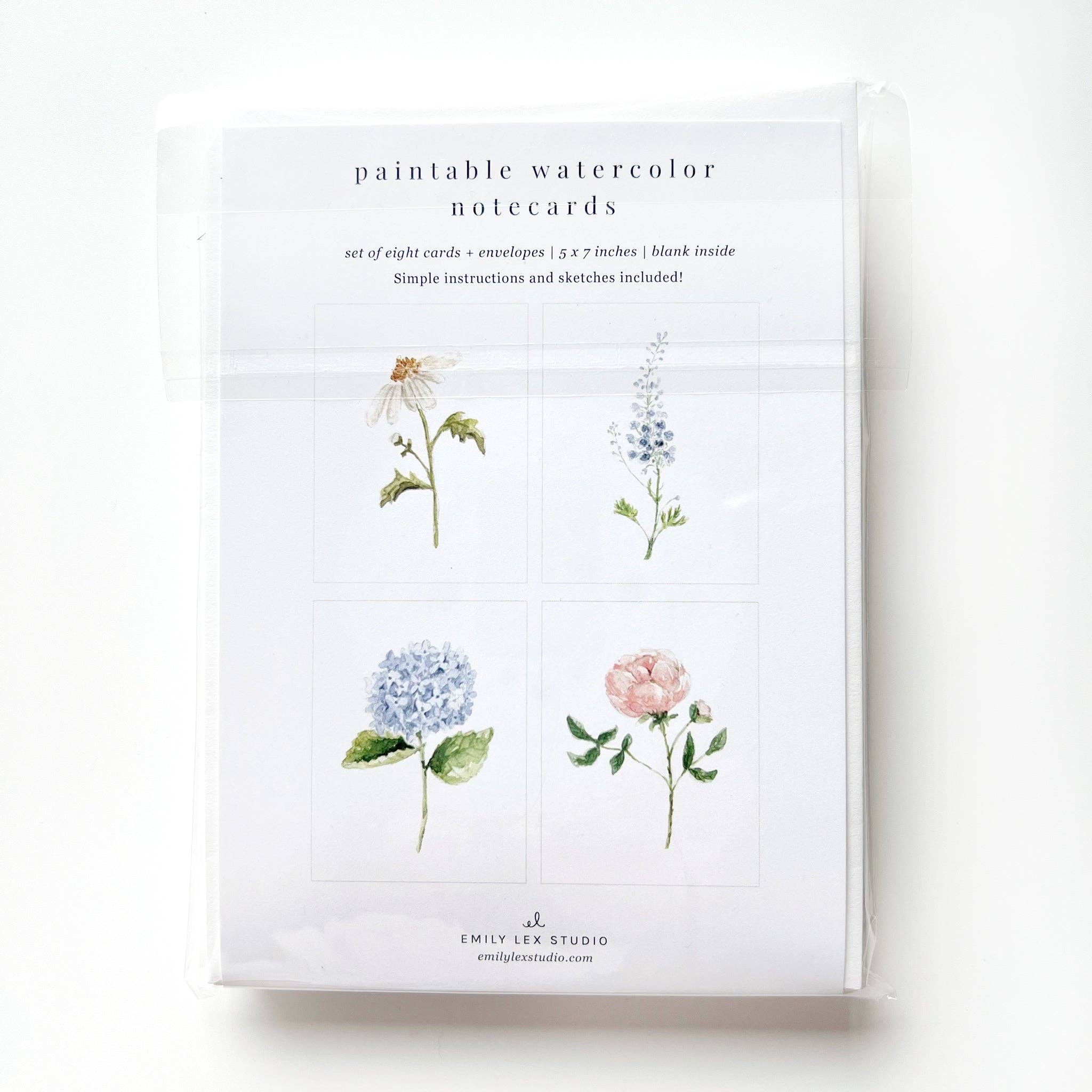 Garden Flowers Paintable Notecards by Emily Lex