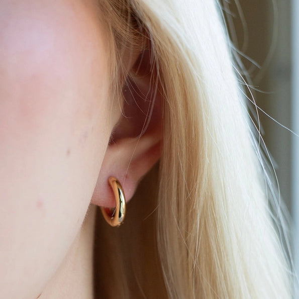 Gilded Earrings - Hoop Huggies from Lenny & Eva