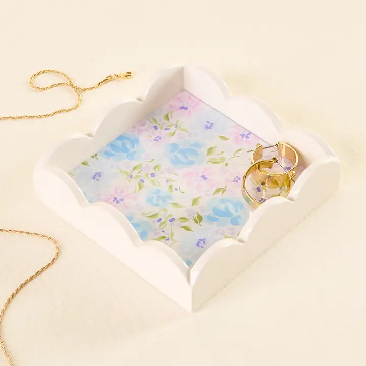 Scallop Trinket Tray-Secret Garden Blue