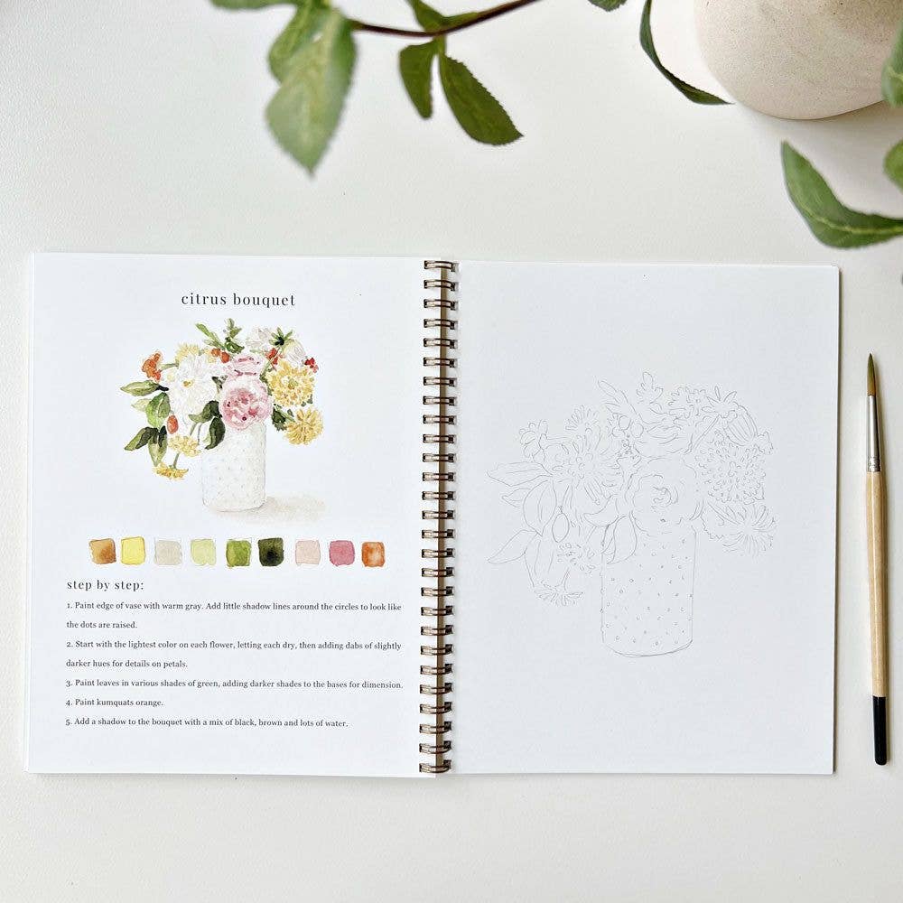 Bouquets Watercolor Workbook by emily lex