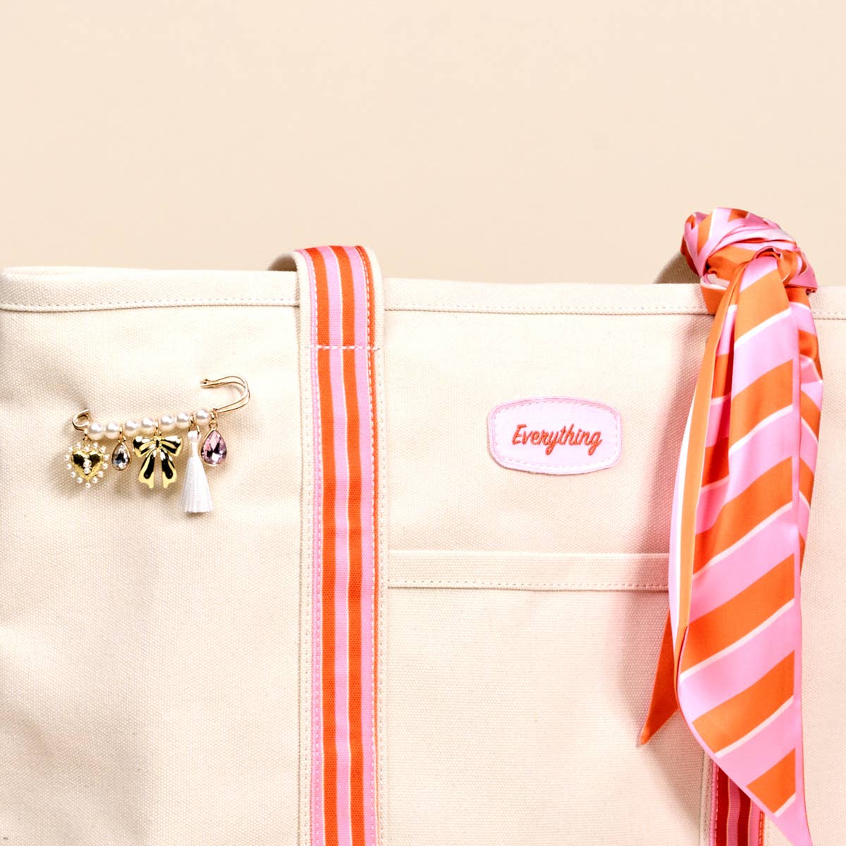 The Darling Canvas Tote Bag–Sicily Stripes Pink