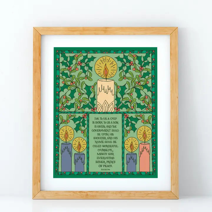 For To Us A Child Is Born Hymn Art Print