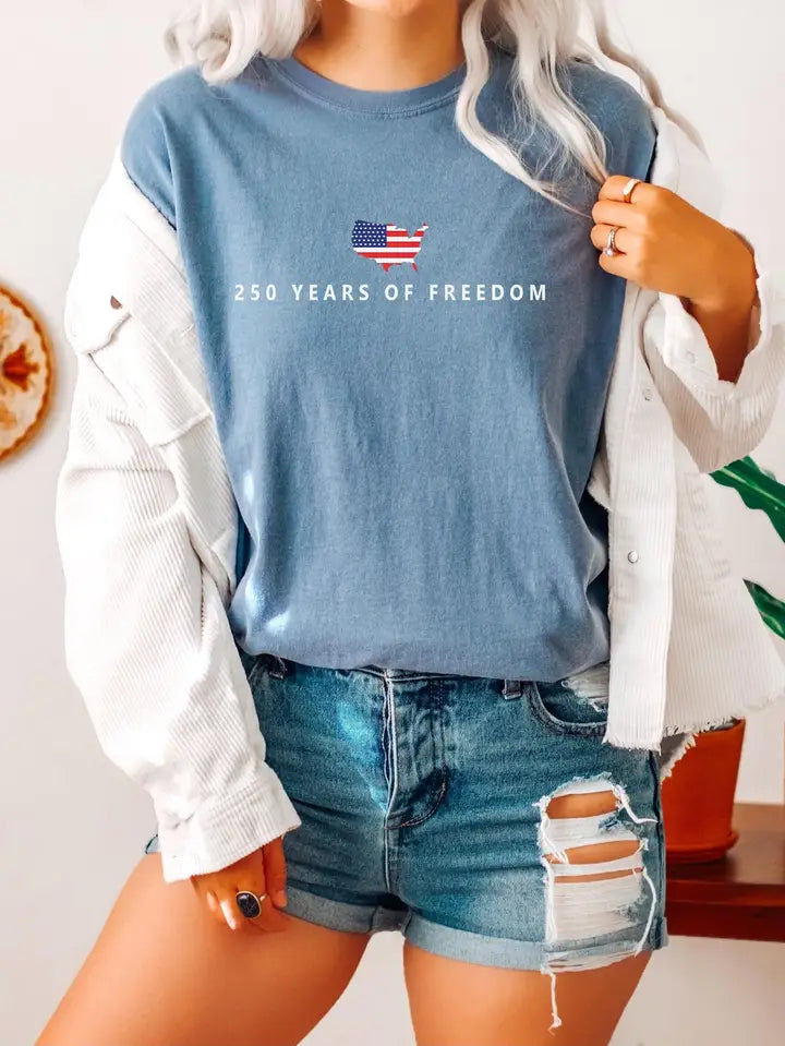 250 Years of Freedom Comfort Colors Shirt, USA Shirt