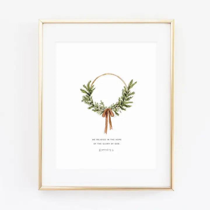 Romans 5:2 Wreath Scripture Print